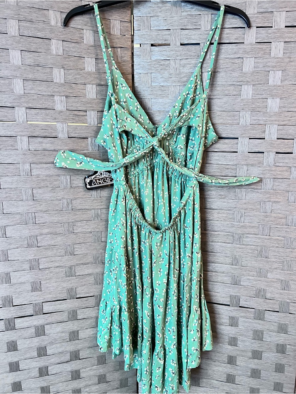 Angie Mint Green Floral Tiered Slip Dress - Picture 2 of 4